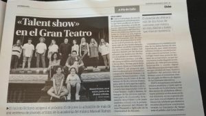 Nuestra primera hoja en el Diario Información de Elche con nuestra Escuela de Canto en Elche 